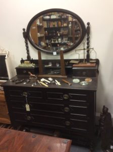 Dark Stained Oak with 4 drawers